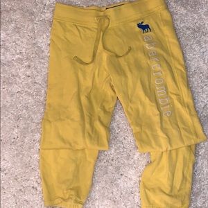 yellow abercrombie joggers